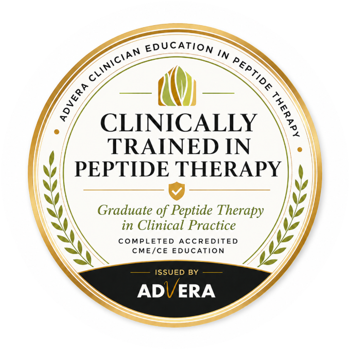 Advera badge — Clinically Trained in Peptide Therapy